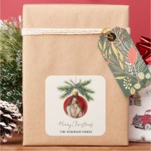 Elegante Waterverf Kerst Ornament Familie Foto