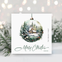 Elegante waterverf kerst ornament groet