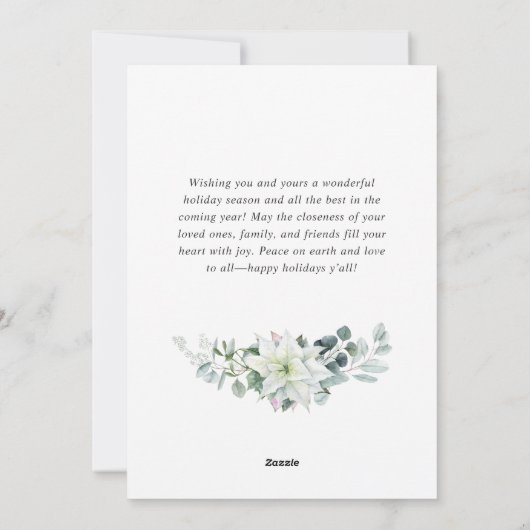 Elegante Waterverf Kerst Ornament Groet Feestdagenkaart (Achterkant)