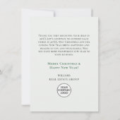 Elegante Waterverf Kerst Ornament Vakantie Bedankkaart (Achterkant)