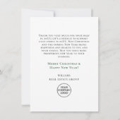 Elegante Waterverf Kerst Ornament Vakantie Bedankkaart (Achterkant)