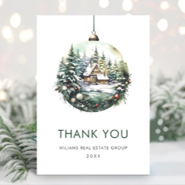 Elegante Waterverf Kerst Ornament Vakantie Bedankkaart