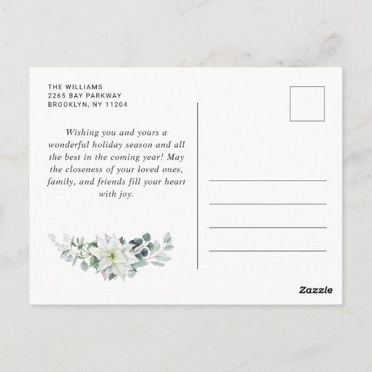 Elegante Waterverf Kerst Ornament Vakantie Briefkaart (Achterkant)