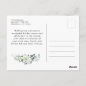 Elegante Waterverf Kerst Ornament Vakantie Briefkaart (Achterkant)