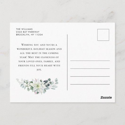 Elegante Waterverf Kerst Ornament Vakantie Briefkaart (Achterkant)