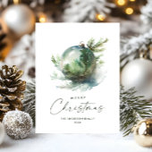 Elegante Waterverf Kerst Ornament Vakantie Briefkaart