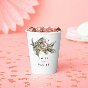 Elegante waterverf Kerst papieren bekers