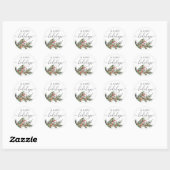 Elegante Waterverf Kerst Ronde Sticker Labels (Vel)