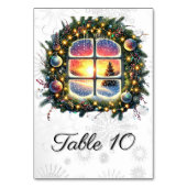 Elegante Waterverf Kerst Trouwtafel Kaarten (Achterkant)