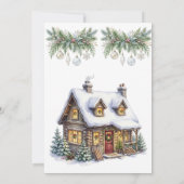 Elegante Waterverf Kerst Viering Uitnodiging (Achterkant)