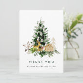 Elegante Waterverf Kerst Zakelijke Vakantie Bedankkaart (Staand voorkant)