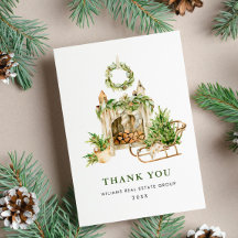 Elegante Waterverf Kerst Zakelijke Vakantie