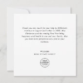 Elegante Waterverf Kerst Zakelijke Vakantie Bedankkaart (Achterkant)