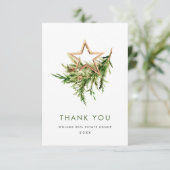 Elegante Waterverf Kerst Zakelijke Vakantie Bedankkaart (Staand voorkant)