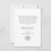 Elegante Waterverf Kerst Zakelijke Vakantie Bedankkaart (Achterkant)