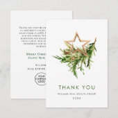 Elegante Waterverf Kerst Zakelijke Vakantie Bedankkaart (Voorkant / Achterkant)