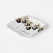 Elegante Waterverf Kerstballen Vakantie Party Papieren Bordje (Gebogen)