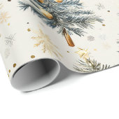 Elegante Waterverf kerstbomen Cadeaupapier (Rol Hoek)