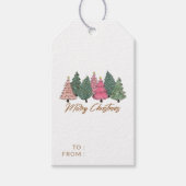 Elegante Waterverf kerstbomen Custom Cadeaulabel (Voorkant)