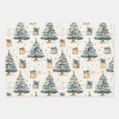 Elegante Waterverf kerstbomen Inpakpapier Vel (Voorkant 2)