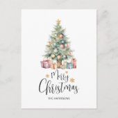 Elegante Waterverf kerstboom & Cadeaus Briefkaart (Voorkant)