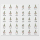 Elegante Waterverf kerstboom & Cadeaus Cadeaupapier (Vlak)