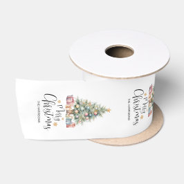 Elegante Waterverf kerstboom & Cadeaus Satijnen Lint