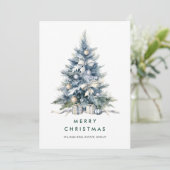 Elegante Waterverf kerstboom Corporate Feestdagenkaart (Staand voorkant)