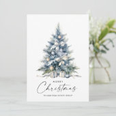 Elegante Waterverf kerstboom Corporate Feestdagenkaart (Staand voorkant)