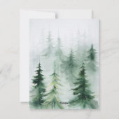 Elegante Waterverf Kerstboom Familie Kaart (Achterkant)