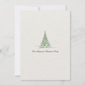 Elegante Waterverf Kerstboom Feest Kaart (Achterkant)