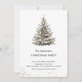Elegante Waterverf Kerstboom Feest Kaart (Voorkant)