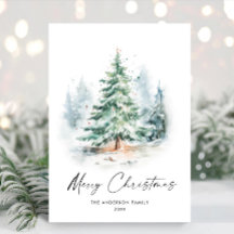 Elegante Waterverf Kerstboom