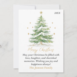 Elegante Waterverf kerstboom Kaart