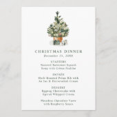 Elegante Waterverf Kerstboom Kerst Dinner Menu (Voorkant)