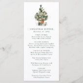Elegante Waterverf kerstboom kerstdiner Menu (Voorkant)