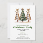 Elegante waterverf kerstboom luipaard uitnodiging (Voorkant)