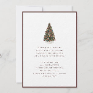Elegante waterverf kerstboom plaid  kaart