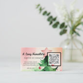 Elegante Waterverf kerstboom QR-code Informatiekaartje (Staand voorkant)