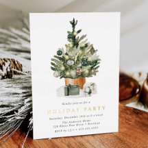Elegante Waterverf Kerstboom Vakantiefeest