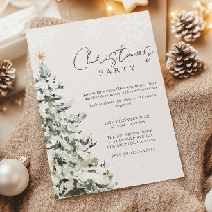 Elegante Waterverf Kerstboom Vakantiefeest Kaart