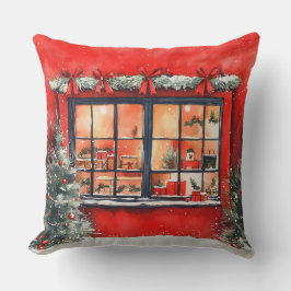 Elegante Waterverf kerstboomkussen Kussen