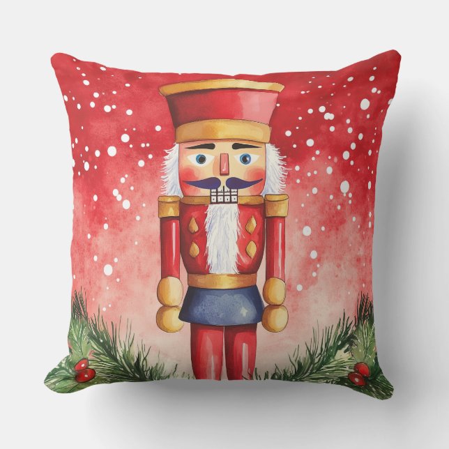 Elegante Waterverf kerstboomkussen Kussen (Voorkant)