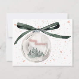 Elegante Waterverf kerstbubbel Feestdagenkaart