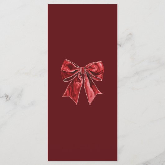 Elegante Waterverf kerstfeest Menu (Achterkant)