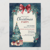 Elegante waterverf kerstfeest uitnodiging (Voorkant)