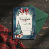 Elegante waterverf kerstfeest uitnodiging