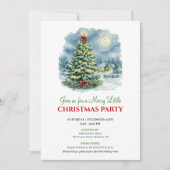 Elegante waterverf kerstfeest uitnodiging (Voorkant)