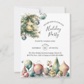 Elegante Waterverf kerstfeest van het bedrijf Kaart (Voorkant)