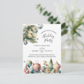 Elegante Waterverf kerstfeest van het bedrijf Kaart (Staand voorkant)